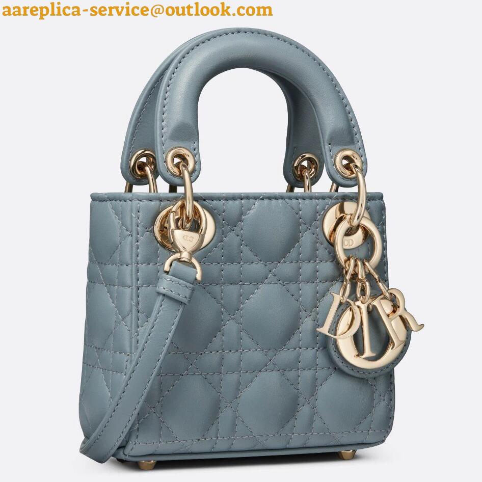 Replica Dior Lady Dior Micro Bag In Blue Cannage Lambskin 3 Replica Dior Lady Dior Micro Bag In Blue Cannage Lambskin 3