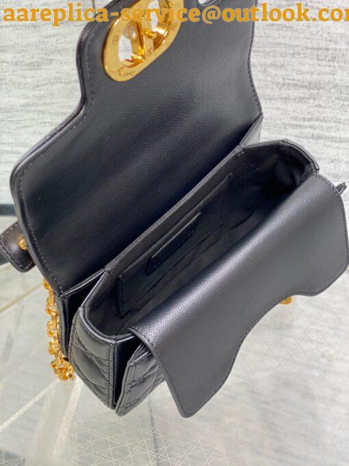 Replica Dior Mini Jolie Top Handle Bag in Black Cannage Calfskin 11
