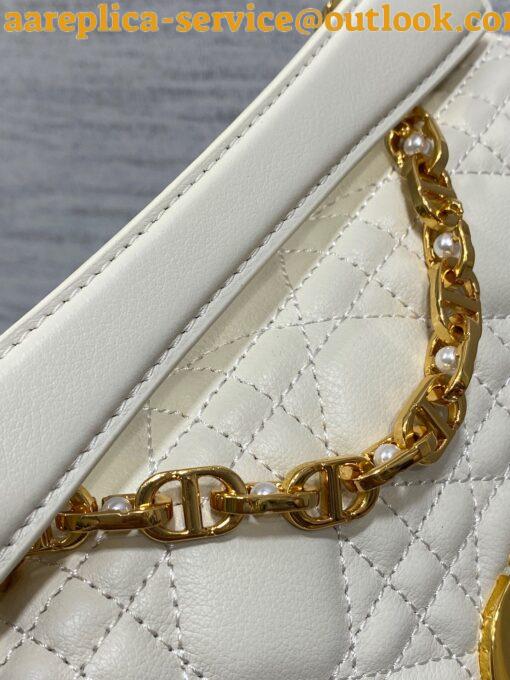 Replica Dior Mini Jolie Top Handle Bag in White Cannage Calfskin 5