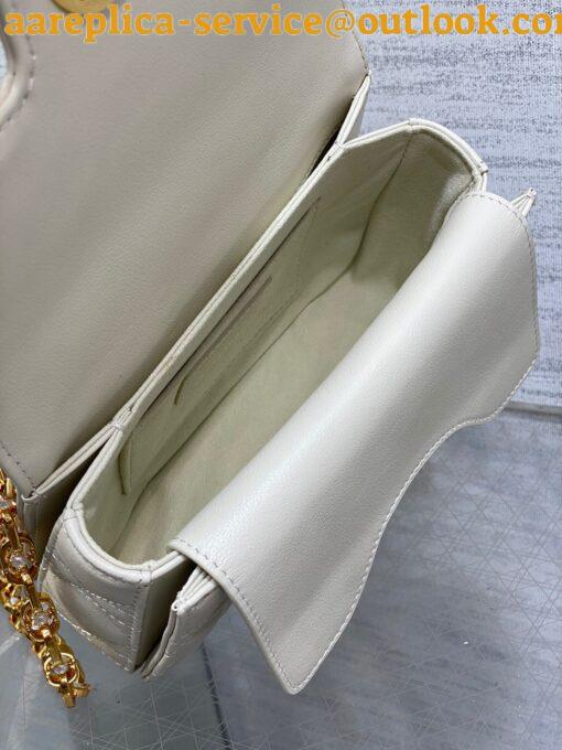 Replica Dior Mini Jolie Top Handle Bag in White Cannage Calfskin 7