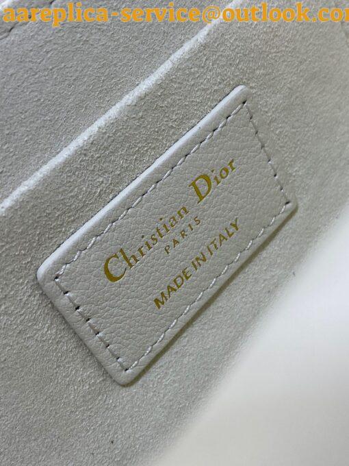 Replica Dior Mini Jolie Top Handle Bag in White Cannage Calfskin 9