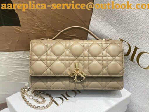 Replica Dior Miss Dior Mini Bag In Beige Cannage Lambskin 10