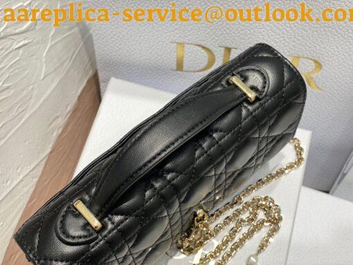 Replica Dior Miss Dior Mini Bag In Black Cannage Lambskin 4