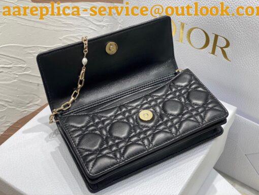 Replica Dior Miss Dior Mini Bag In Black Cannage Lambskin 10