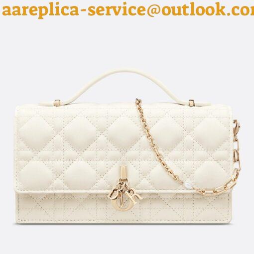 Replica Dior Miss Dior Mini Bag In White Cannage Lambskin