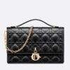 Replica Dior Miss Dior Top Handle Bag in Melocoton Pink Cannage Lambskin 12