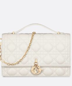 Replica Dior Miss Dior Top Handle Bag in White Cannage Lambskin Replica Dior Miss Dior Top Handle Bag in White Cannage Lambskin