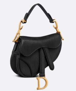 Replica Dior Saddle Micro Bag In Black Goatskin Replica Dior Saddle Micro Bag In Black Goatskin