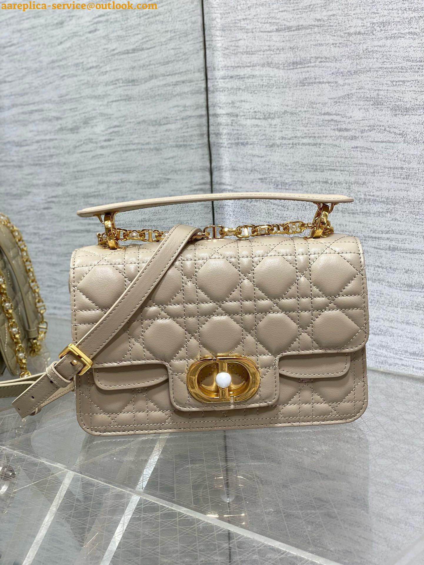 Replica Dior Small Jolie Top Handle Bag in Beige Cannage Calfskin 10 Replica Dior Small Jolie Top Handle Bag in Beige Cannage Calfskin 10