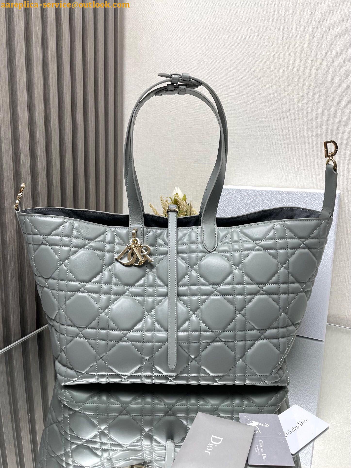 Replica Dior Toujours Large Bag in Grey Macrocannage Calfskin 11 Replica Dior Toujours Large Bag in Grey Macrocannage Calfskin 11