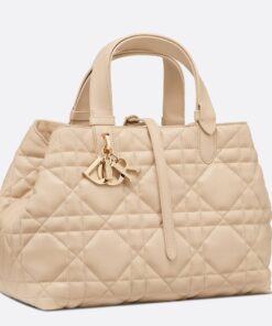 Replica Dior Toujours Medium Bag in Beige Macrocannage Calfskin