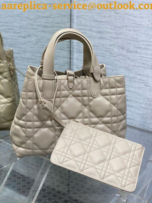 Replica Dior Toujours Medium Bag in Beige Macrocannage Calfskin 8