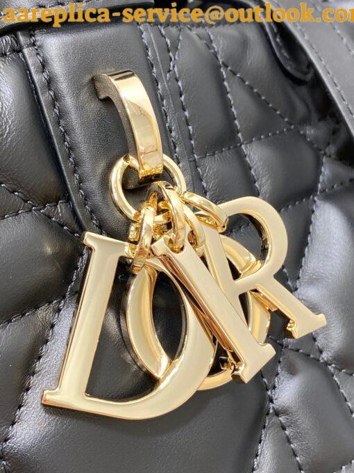 Replica Dior Toujours Medium Bag in Black Macrocannage Calfskin