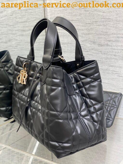 Replica Dior Toujours Medium Bag in Black Macrocannage Calfskin 6