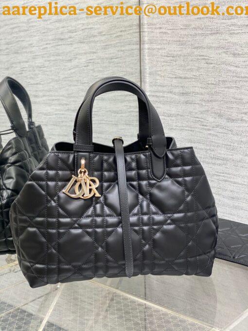 Replica Dior Toujours Medium Bag in Black Macrocannage Calfskin 7