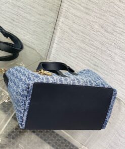 Replica Dior Toujours Medium Bag in Blue Denim Oblique Jacquard