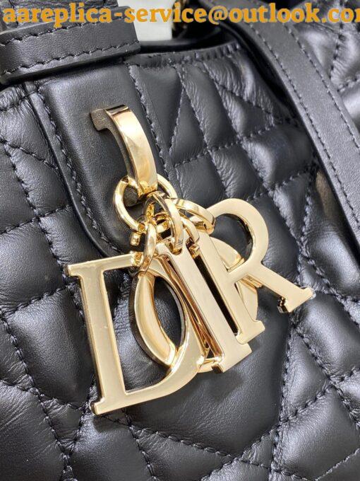 Replica Dior Toujours Small Bag in Black Macrocannage Calfskin 4