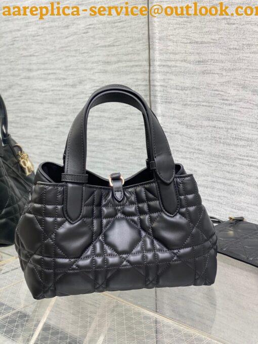 Replica Dior Toujours Small Bag in Black Macrocannage Calfskin 6