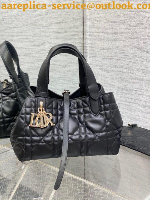 Replica Dior Toujours Small Bag in Black Macrocannage Calfskin 8