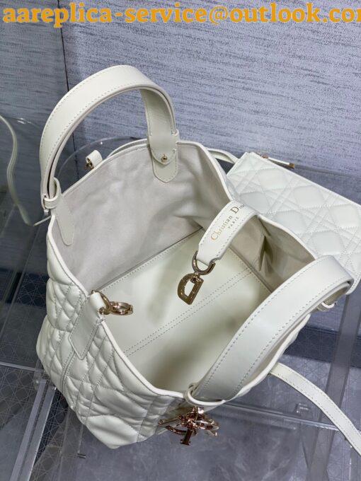 Replica Dior Toujours Small Bag in White Macrocannage Calfskin 7