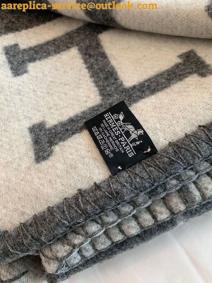 Replica Hermes Avalon III Throw Blanket in Grey Wool and Cashmere 10 Replica Hermes Avalon III Throw Blanket in Grey Wool and Cashmere 10