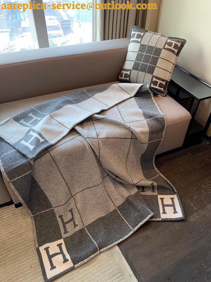 Replica Hermes Avalon III Throw Blanket in Grey Wool and Cashmere 11 Replica Hermes Avalon III Throw Blanket in Grey Wool and Cashmere 11