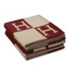 Replica Hermes Avalon Throw Blanket in Blue Wool and Cashmere 11