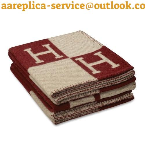 Replica Hermes Avalon Throw Blanket in Fuchsia Wool and Cashmere 2 Replica Hermes Avalon Throw Blanket in Fuchsia Wool and Cashmere 2