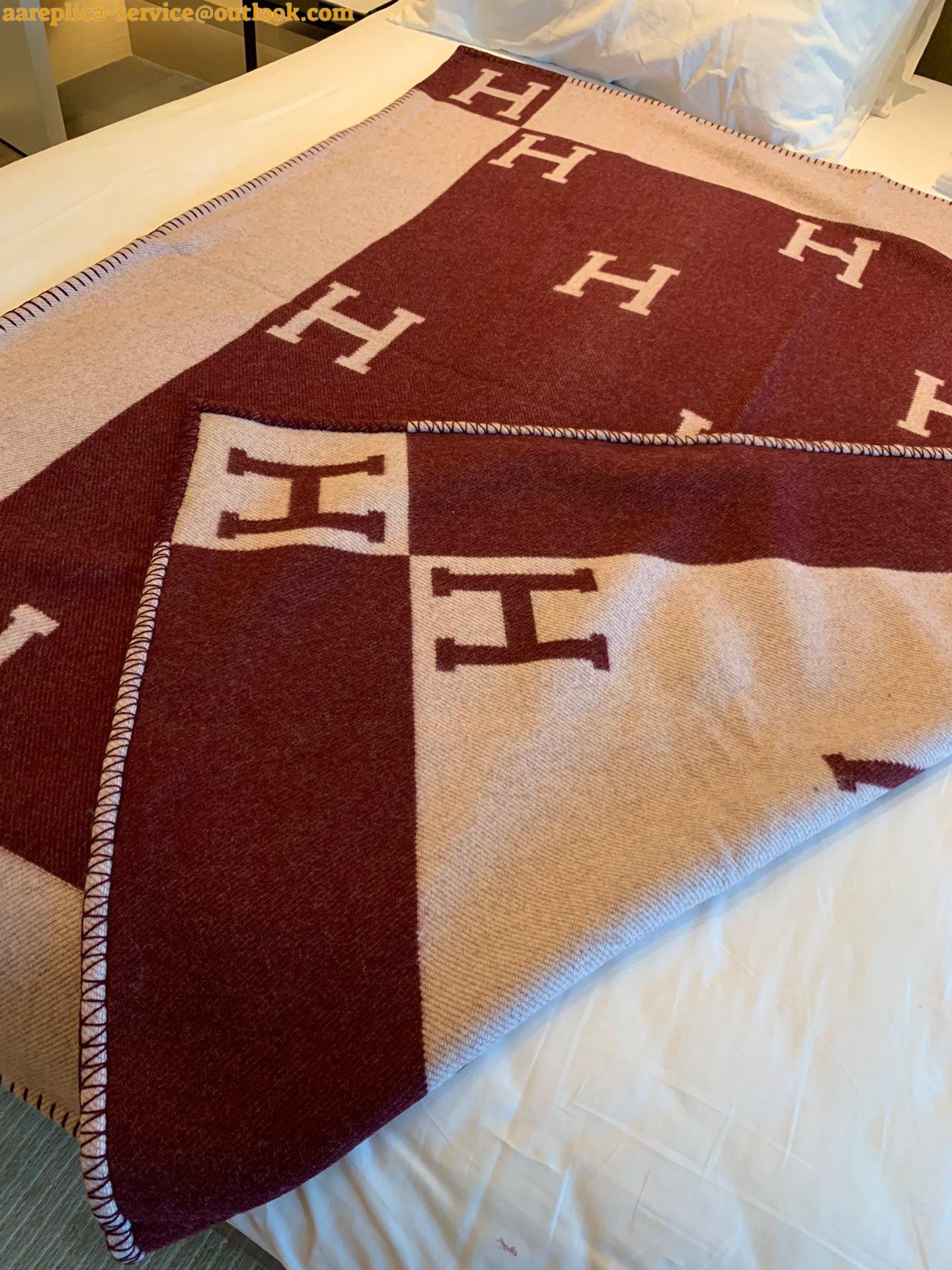 Replica Hermes Avalon Throw Blanket in Fuchsia Wool and Cashmere 8 Replica Hermes Avalon Throw Blanket in Fuchsia Wool and Cashmere 8
