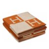 Replica Hermes Avalon Throw Blanket in Black Wool and Cashmere 11