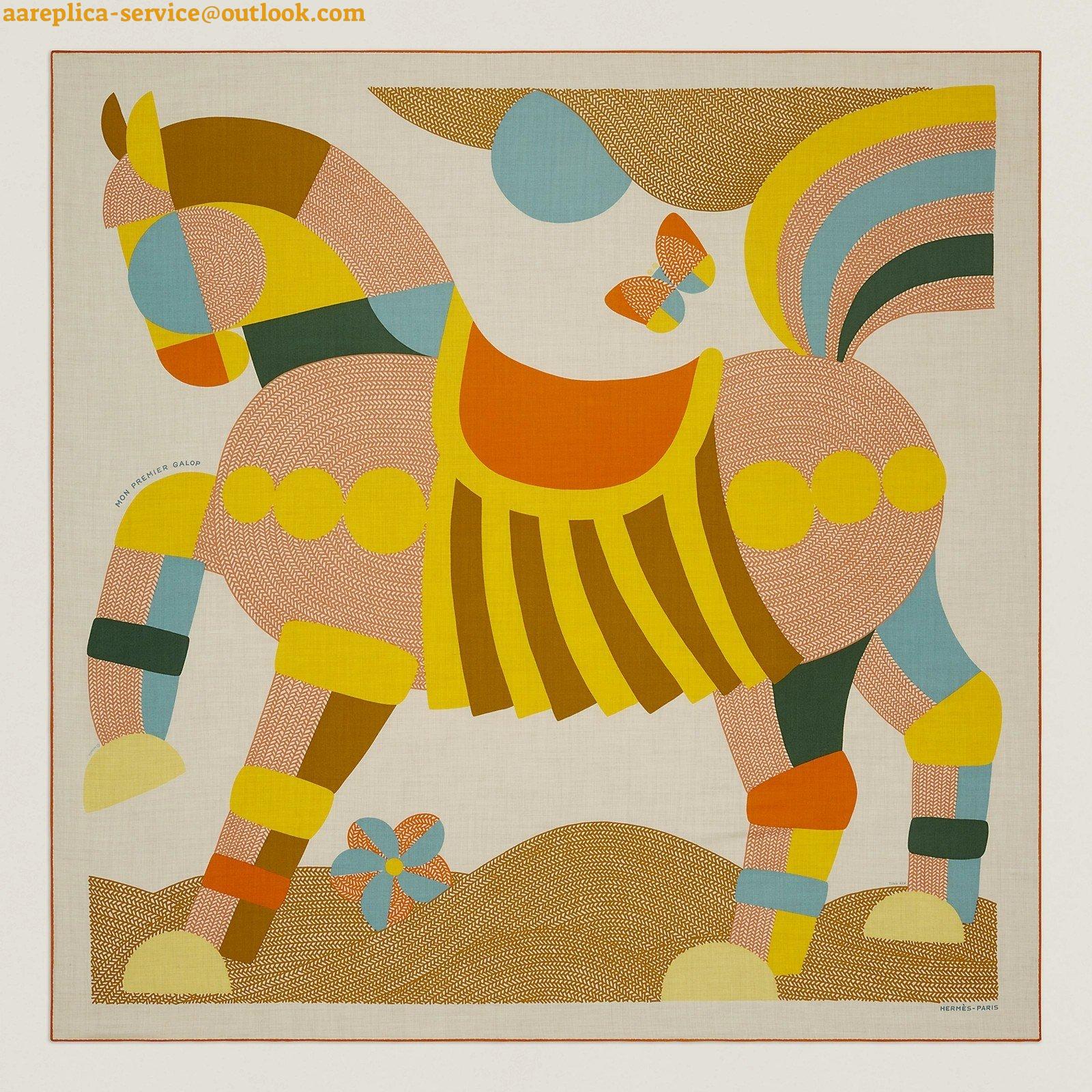 Replica Hermes Beige Mon Premier Galop Shawl 140 Replica Hermes Beige Mon Premier Galop Shawl 140