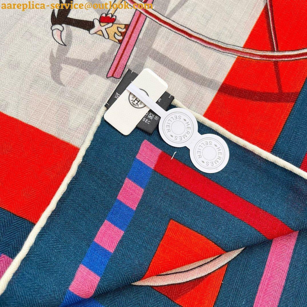 Replica Hermes Beige/Marine Voitures en Equilibre Shawl 140 3 Replica Hermes Beige/Marine Voitures en Equilibre Shawl 140 3