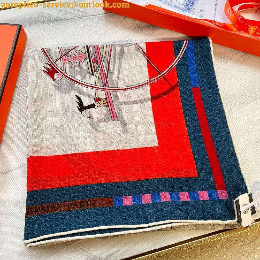 Replica Hermes Beige/Marine Voitures en Equilibre Shawl 140 5 Replica Hermes Beige/Marine Voitures en Equilibre Shawl 140 5