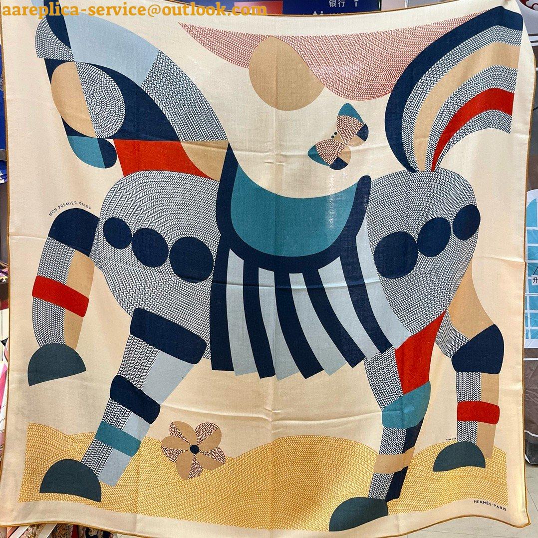 Replica Hermes Blue Mon Premier Galop Shawl 140 5 Replica Hermes Blue Mon Premier Galop Shawl 140 5