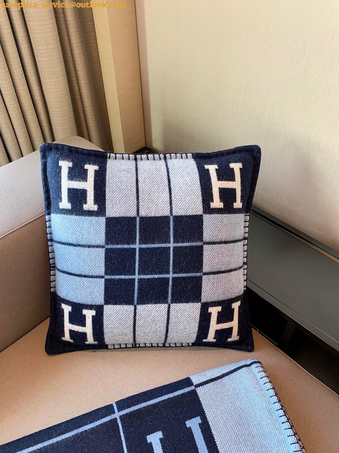 Replica Hermes Blue Small Avalon III Pillow Cover 3 Replica Hermes Blue Small Avalon III Pillow Cover 3