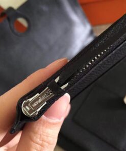 Replica Hermes Dogon Duo Wallet in Black Clemence Leather Replica Hermes Dogon Duo Wallet in Black Clemence Leather