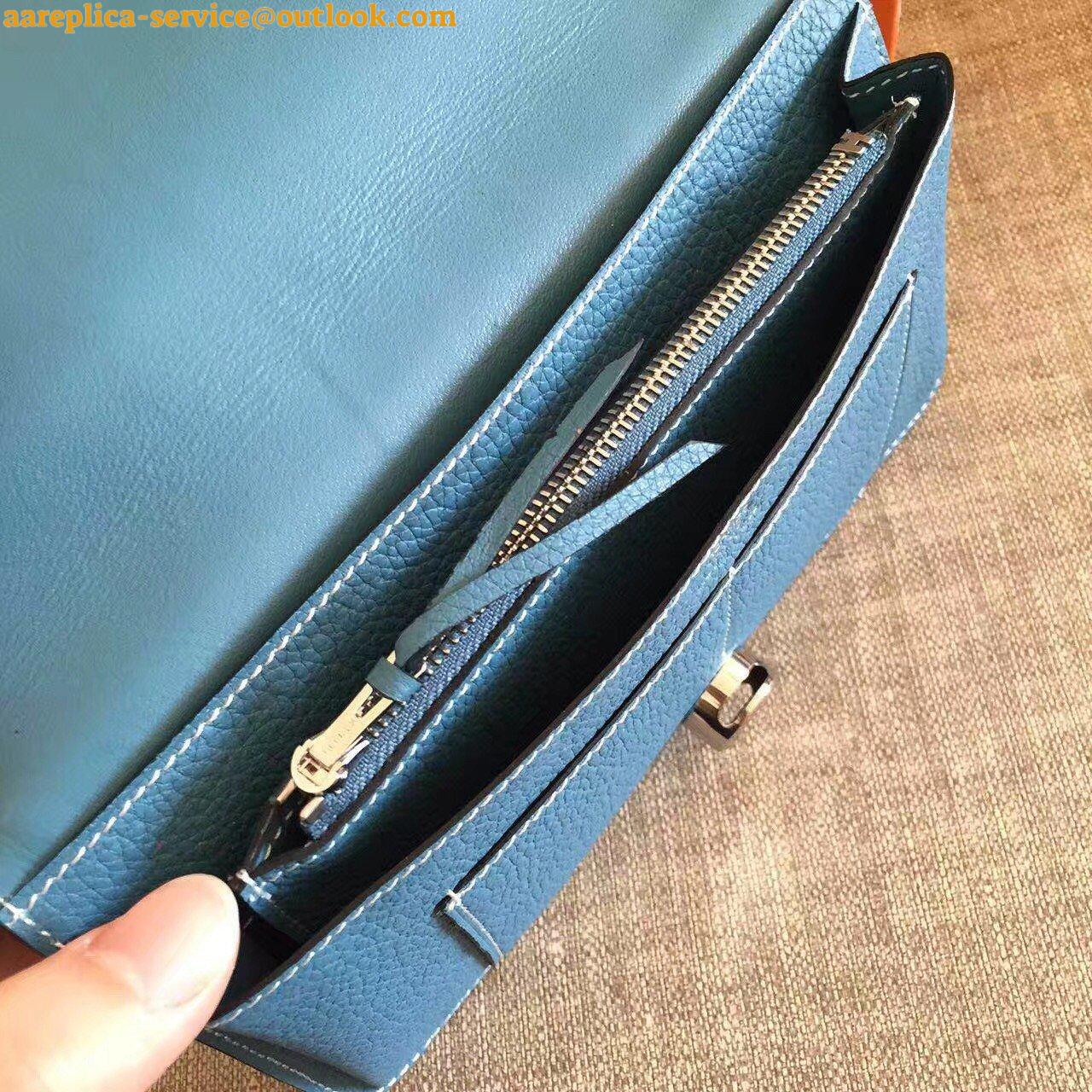 Replica Hermes Dogon Duo Wallet in Blue Jean Clemence Leather 5 Replica Hermes Dogon Duo Wallet in Blue Jean Clemence Leather 5