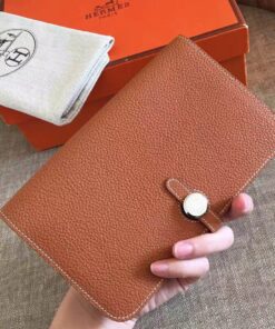 Replica Hermes Dogon Duo Wallet in Gold Clemence Leather Replica Hermes Dogon Duo Wallet in Gold Clemence Leather