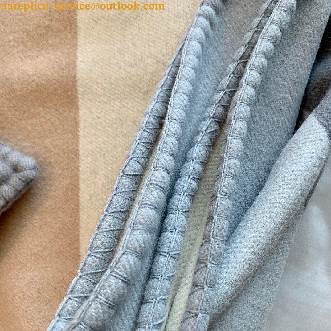 Replica Hermes H Drapeau Blanket in Acier and Perle Cashmere 5 Replica Hermes H Drapeau Blanket in Acier and Perle Cashmere 5