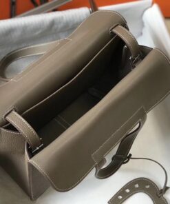 Replica Hermes Halzan 31cm Bag In Taupe Clemence Leather