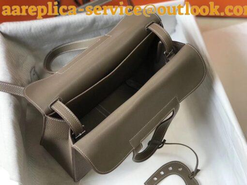 Replica Hermes Halzan 31cm Bag In Taupe Clemence Leather