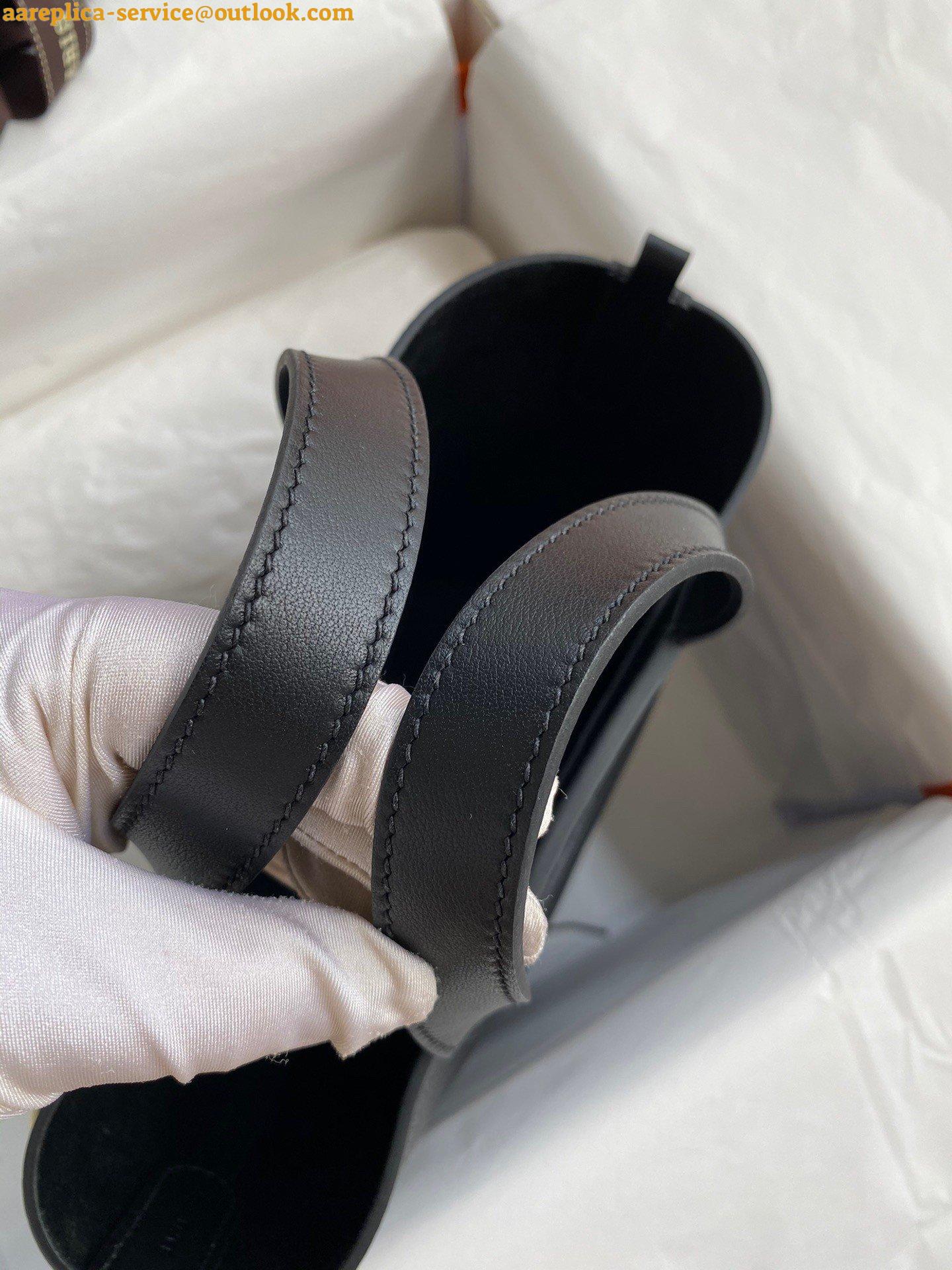 Replica Hermes In The Loop 18 Handmade Bag in Black Clemence Leather 10 Replica Hermes In The Loop 18 Handmade Bag in Black Clemence Leather 10