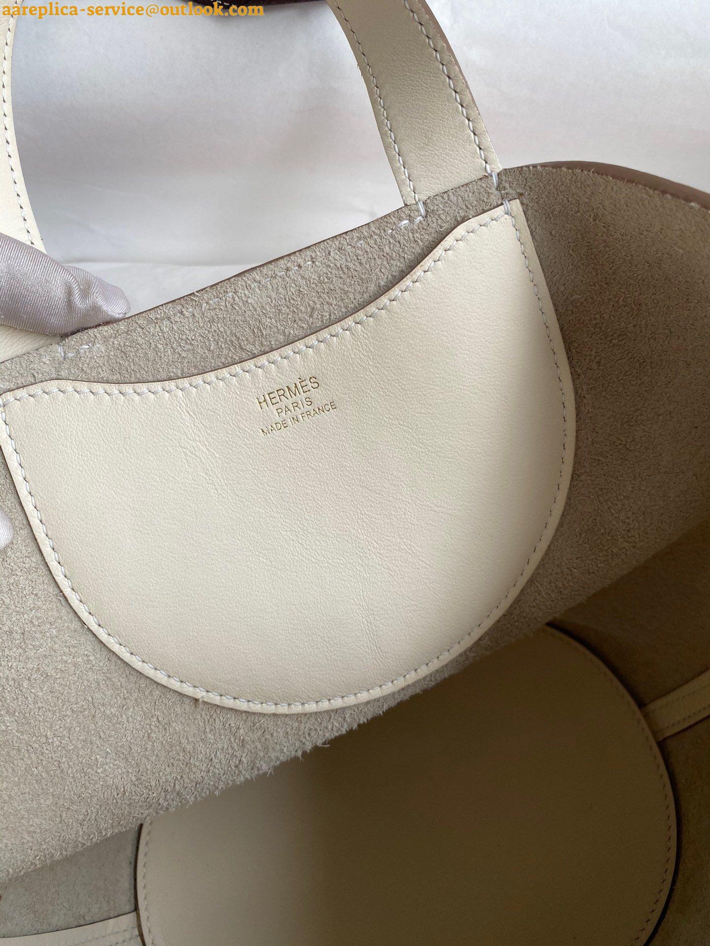 Replica Hermes In The Loop 18 Handmade Bag in Craie Clemence Leather 6 Replica Hermes In The Loop 18 Handmade Bag in Craie Clemence Leather 6