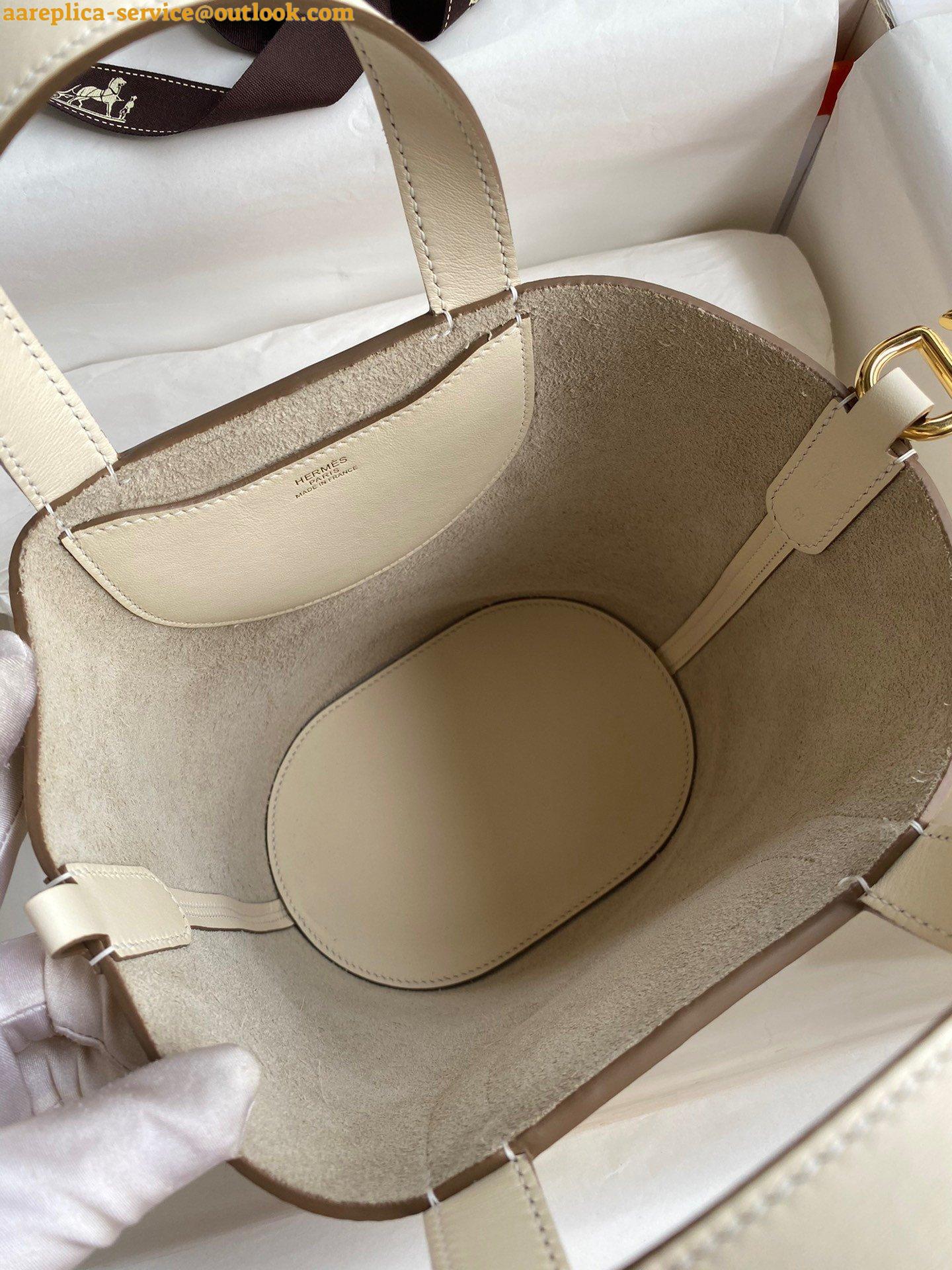 Replica Hermes In The Loop 18 Handmade Bag in Craie Clemence Leather 7 Replica Hermes In The Loop 18 Handmade Bag in Craie Clemence Leather 7