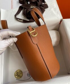 Replica Hermes In The Loop 18 Handmade Bag in Gold Clemence Leather