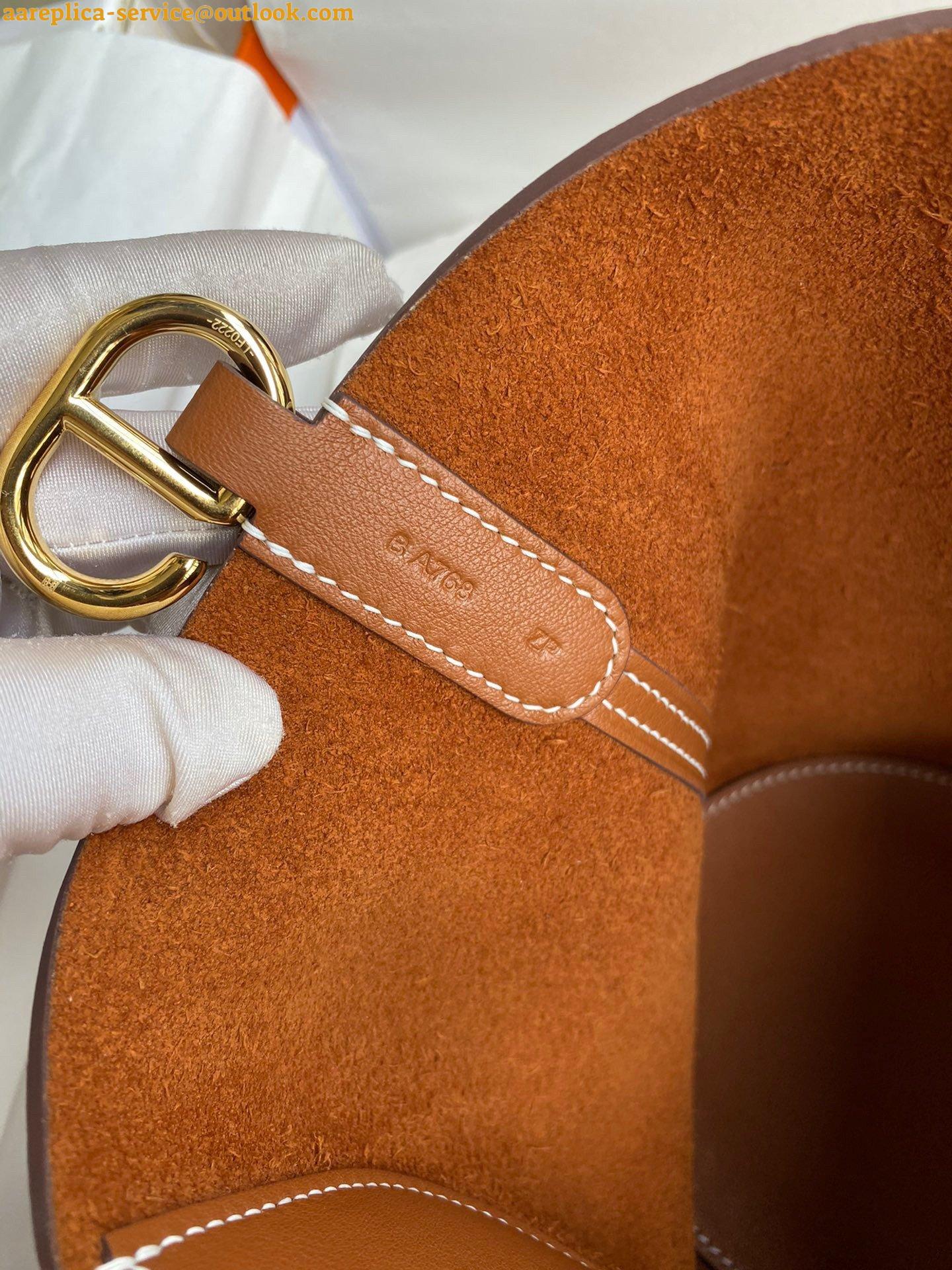 Replica Hermes In The Loop 18 Handmade Bag in Gold Clemence Leather 7 Replica Hermes In The Loop 18 Handmade Bag in Gold Clemence Leather 7