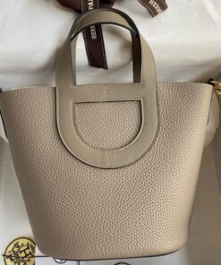 Replica Hermes In The Loop 18 Handmade Bag in Gris Asphalt Clemence Leather