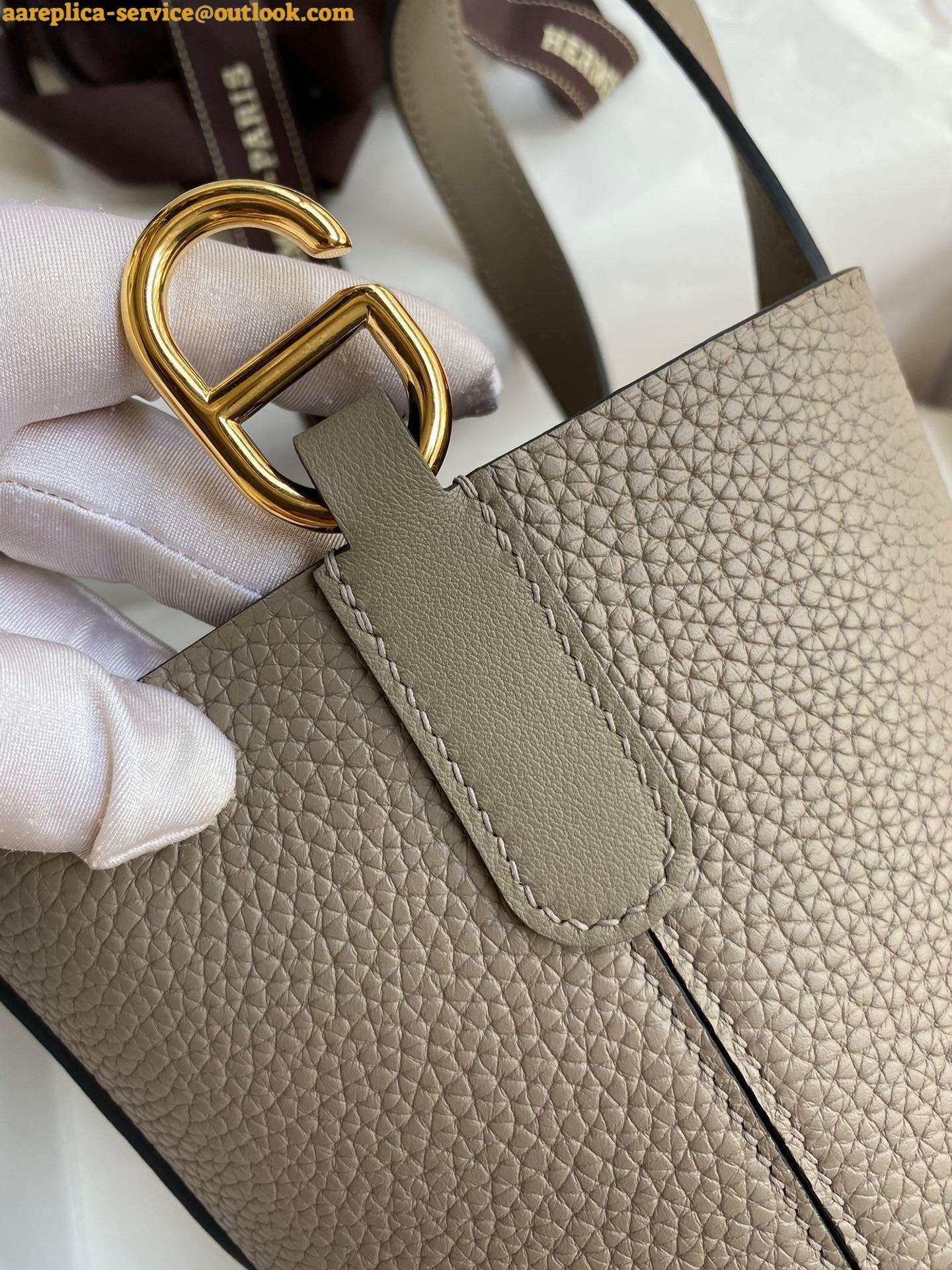 Replica Hermes In The Loop 18 Handmade Bag in Gris Asphalt Clemence Leather 4 Replica Hermes In The Loop 18 Handmade Bag in Gris Asphalt Clemence Leather 4