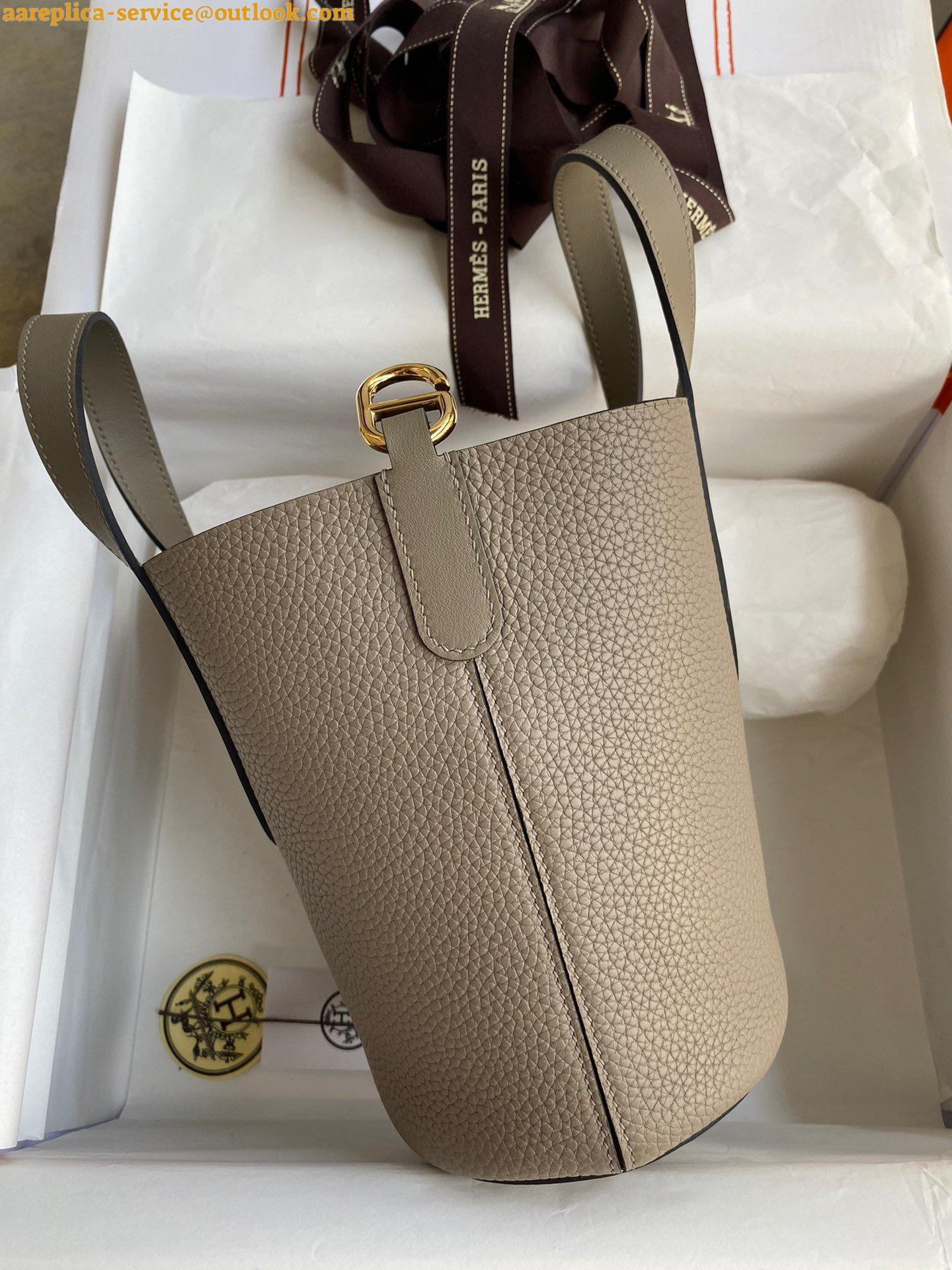 Replica Hermes In The Loop 18 Handmade Bag in Gris Asphalt Clemence Leather 5 Replica Hermes In The Loop 18 Handmade Bag in Gris Asphalt Clemence Leather 5