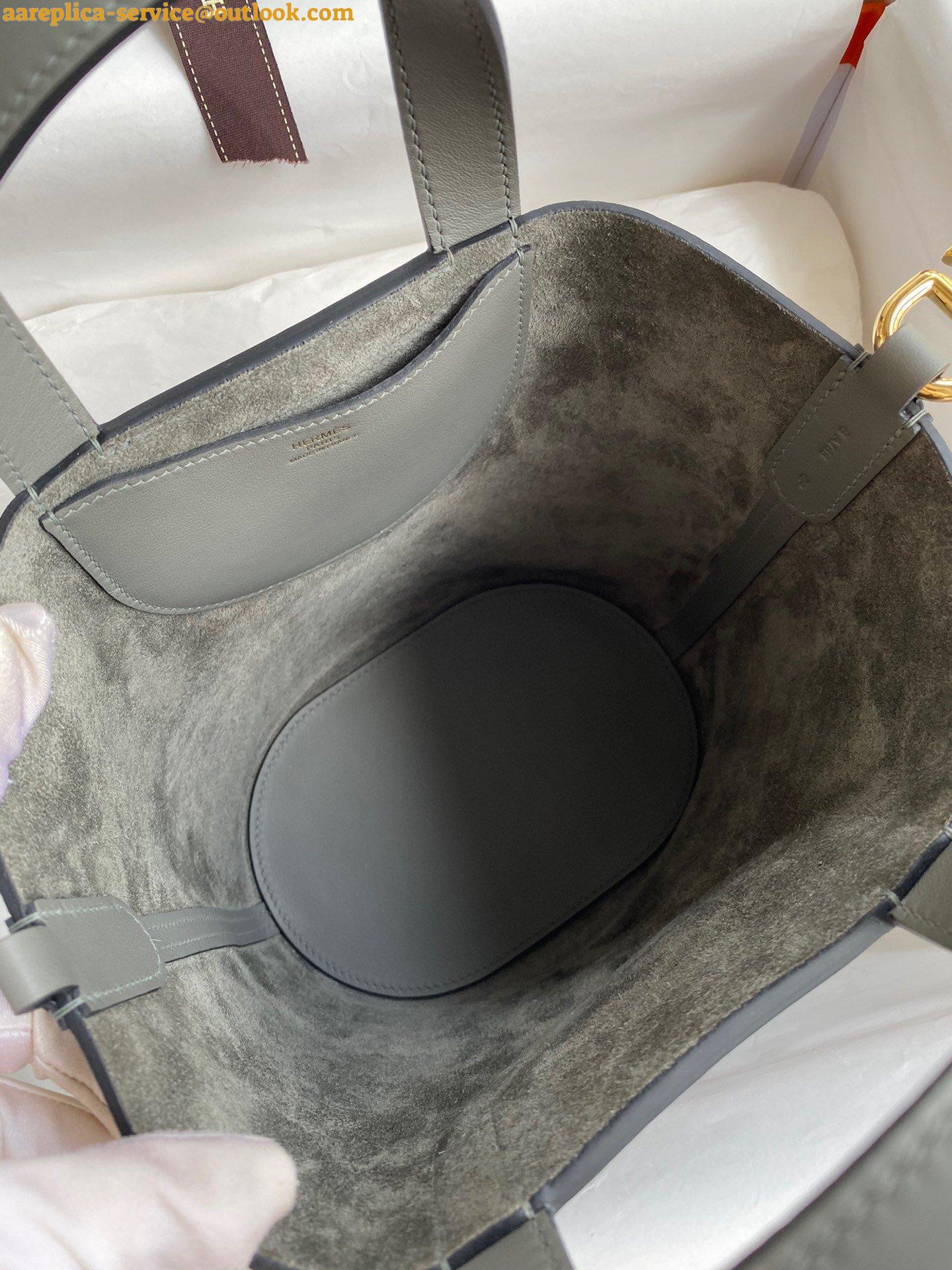 Replica Hermes In The Loop 18 Handmade Bag in Gris Meyer Clemence Leather 3 Replica Hermes In The Loop 18 Handmade Bag in Gris Meyer Clemence Leather 3